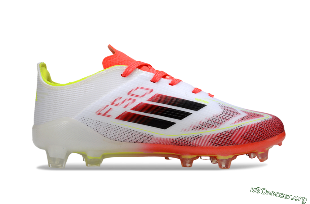 Adidas F50 Elite FG Football Boots - White/Fiery Red/Lime Green 6