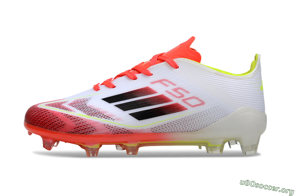Adidas F50 Elite FG Football Boots - White/Fiery Red/Lime Green 2