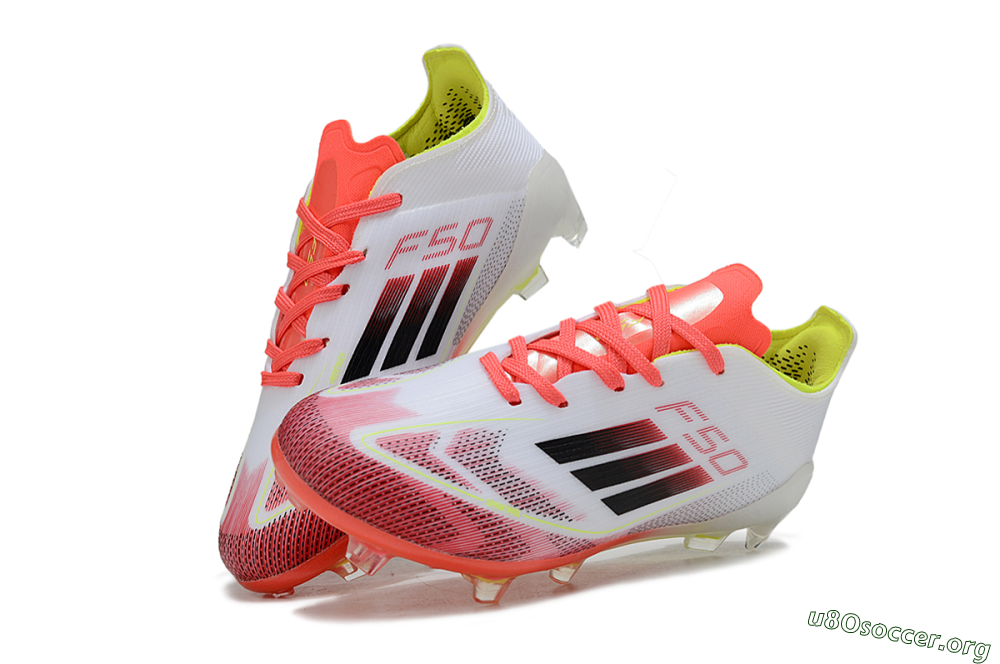 Adidas F50 Elite FG Football Boots - White/Fiery Red/Lime Green 3