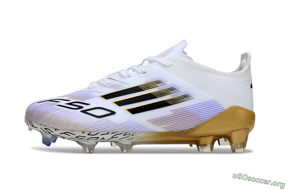 Adidas F50 Elite FG Football Boots - White/Golden Glow/Black Stripes 2