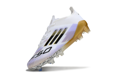 Adidas F50 Elite FG Football Boots - White/Golden Glow/Black Stripes