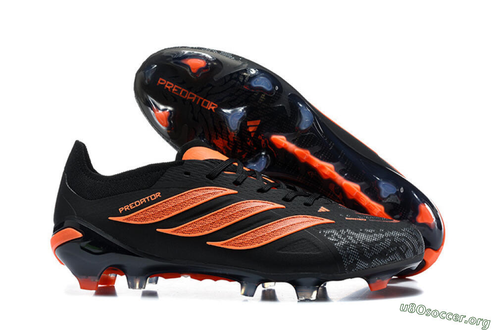 Adidas Predator 26 Elite FG Football Boots - Black/Vibrant Orange/Shadow Black 2