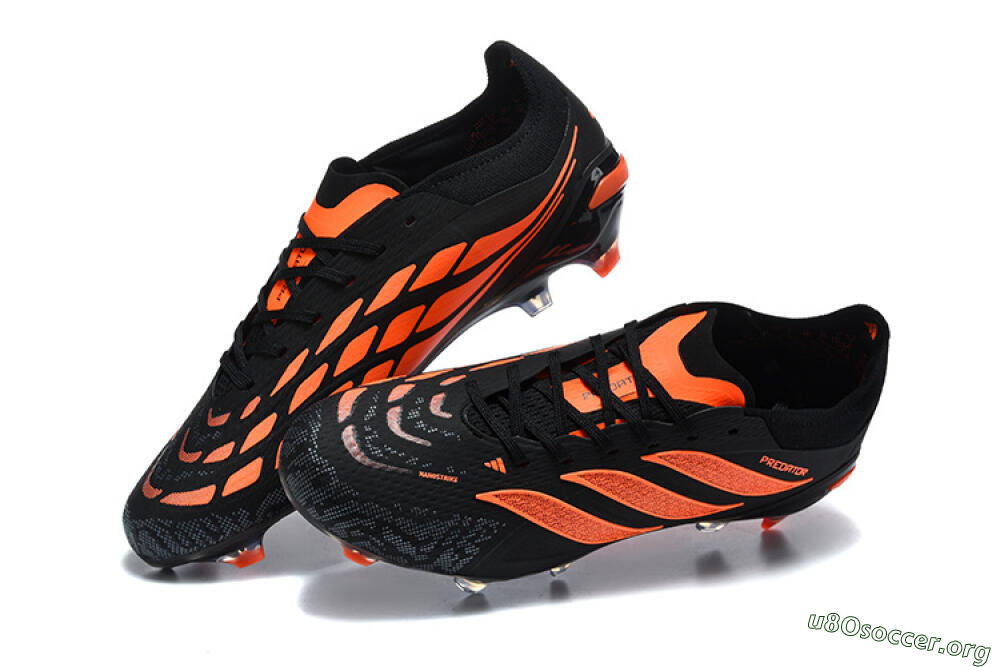 Adidas Predator 26 Elite FG Football Boots - Black/Vibrant Orange/Shadow Black 6