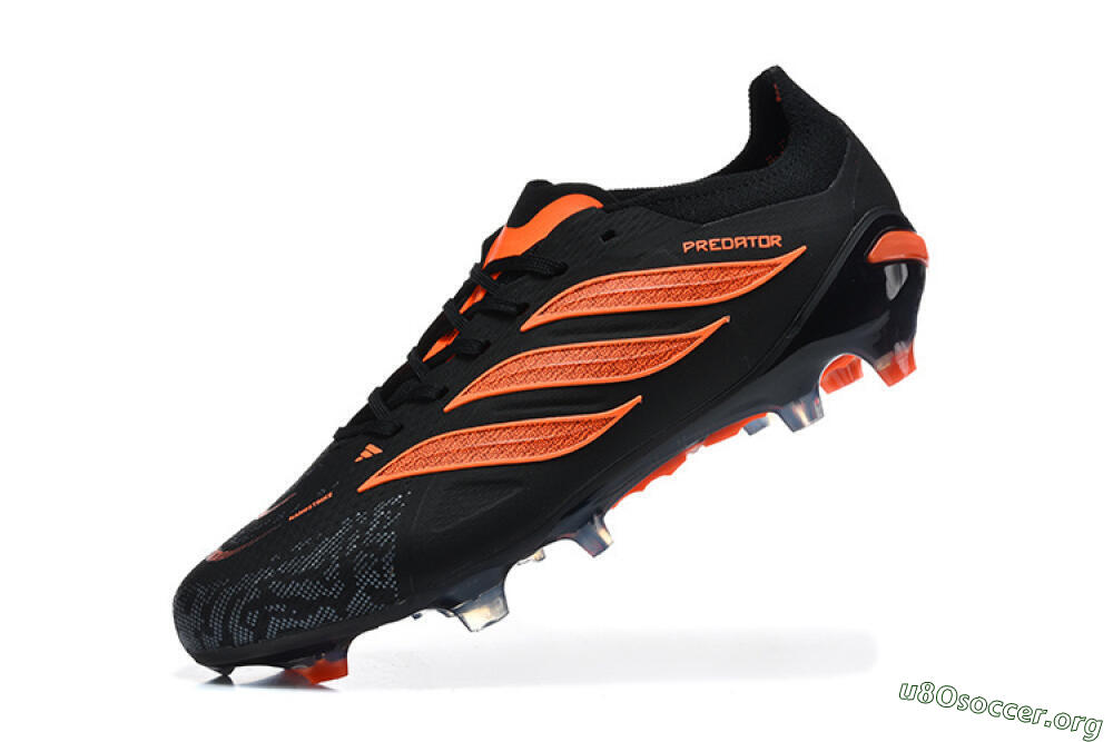 Adidas Predator 26 Elite FG Football Boots - Black/Vibrant Orange/Shadow Black 8