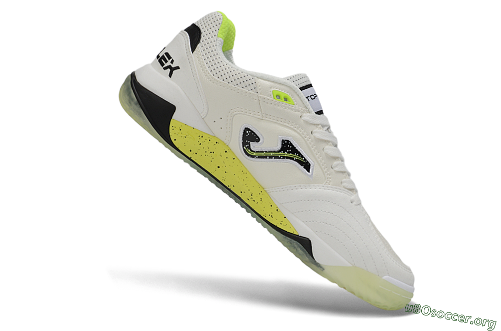 Joma Top Flex IC Football Shoes - White/Lime Yellow/Black 4