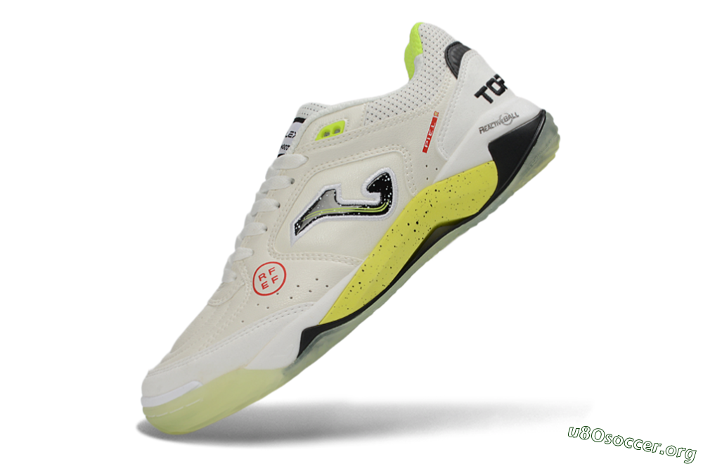 Joma Top Flex IC Football Shoes - White/Lime Yellow/Black 5