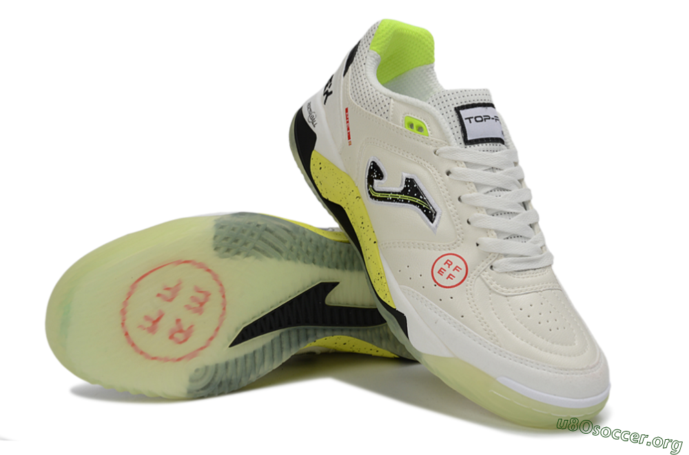 Joma Top Flex IC Football Shoes - White/Lime Yellow/Black 0
