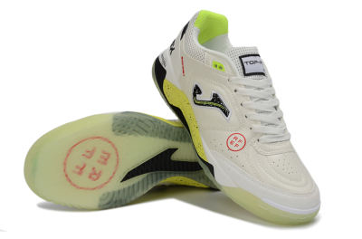 Joma Top Flex IC Football Shoes - White/Lime Yellow/Black