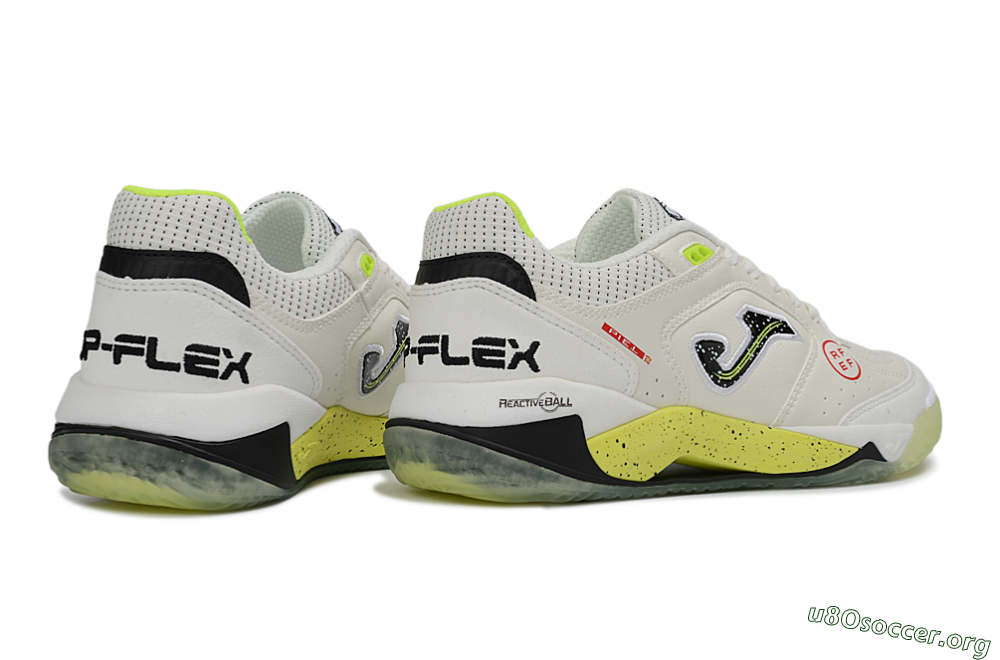Joma Top Flex IC Football Shoes - White/Lime Yellow/Black 6