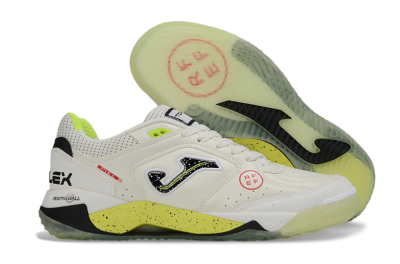 Joma Top Flex IC Football Shoes - White/Lime Yellow/Black