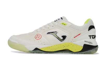 Joma Top Flex IC Football Shoes - White/Lime Yellow/Black