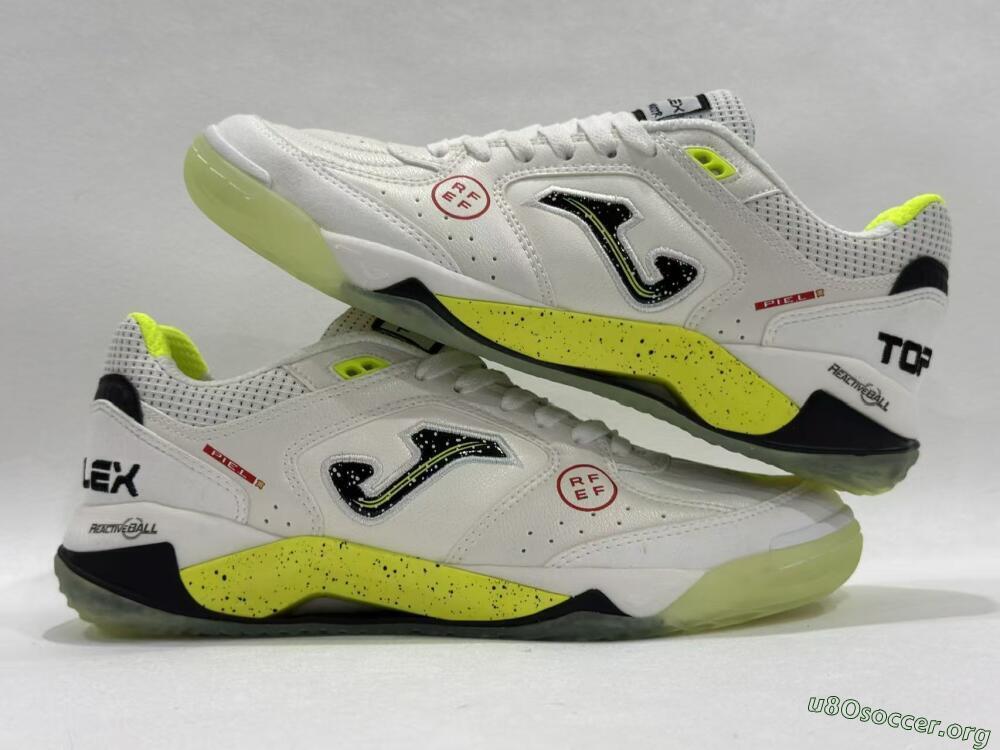Joma Top Flex IC Football Shoes - White/Lime Yellow/Black