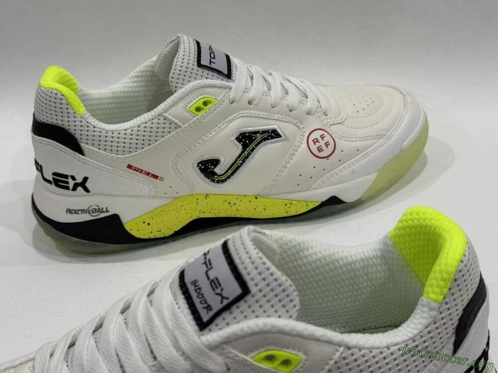 Joma Top Flex IC Football Shoes - White/Lime Yellow/Black
