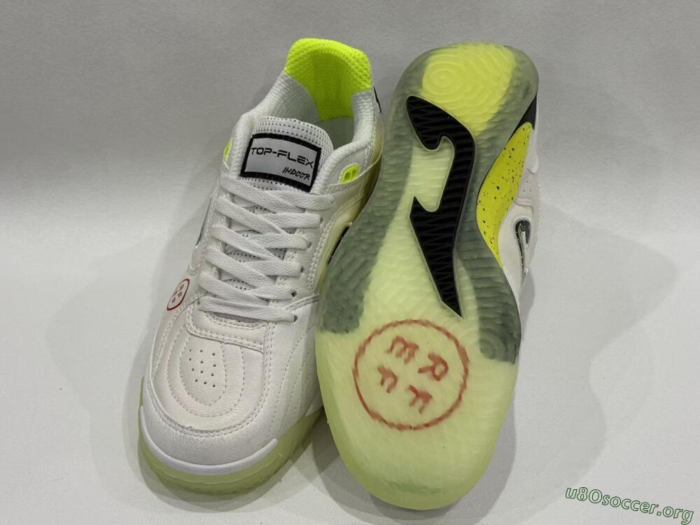 Joma Top Flex IC Football Shoes - White/Lime Yellow/Black