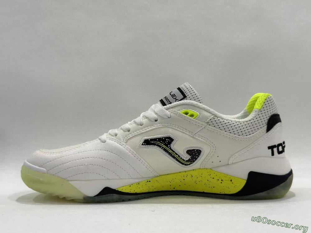 Joma Top Flex IC Football Shoes - White/Lime Yellow/Black