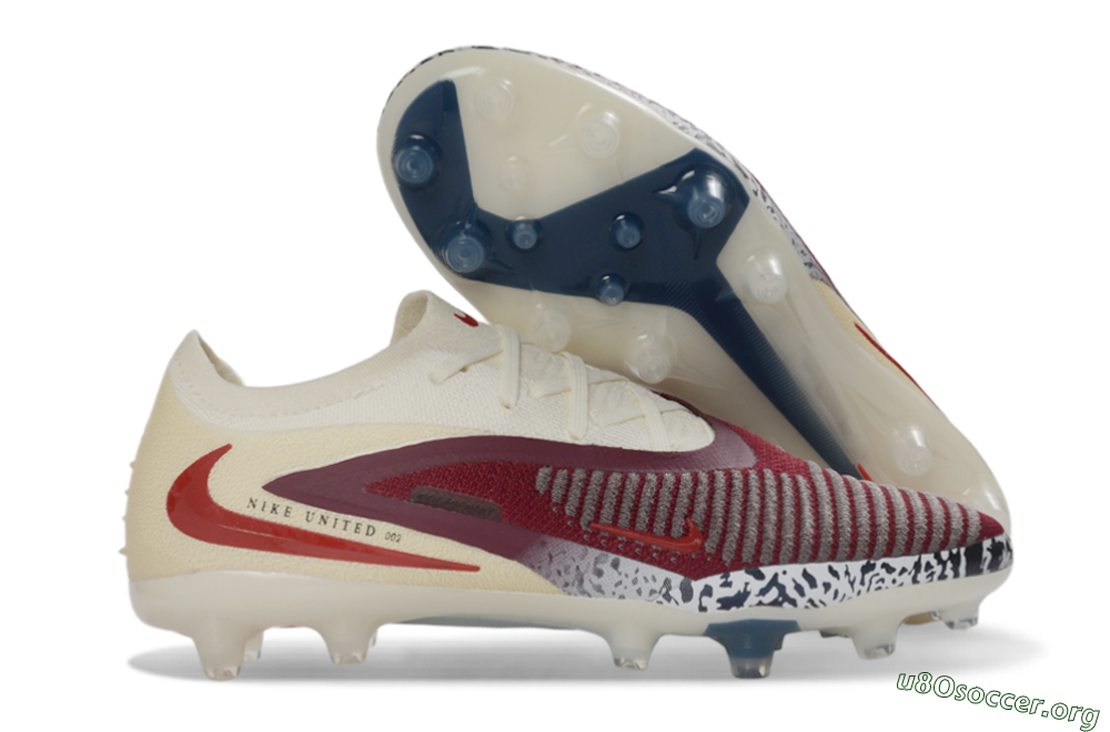 Nike Phantom 6 Elite Low AG Football Boots - Crimson/Cream/Deep Blue 2