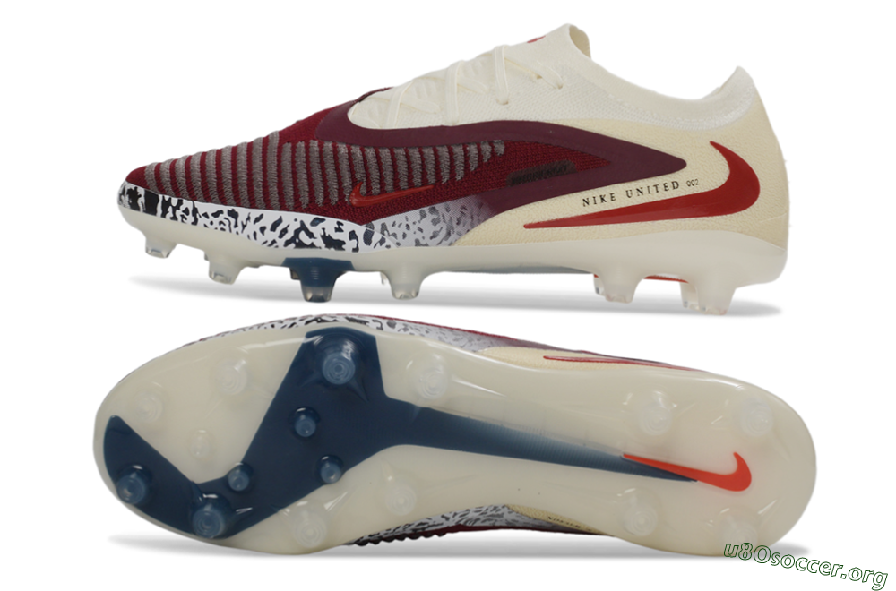 Nike Phantom 6 Elite Low AG Football Boots - Crimson/Cream/Deep Blue 1