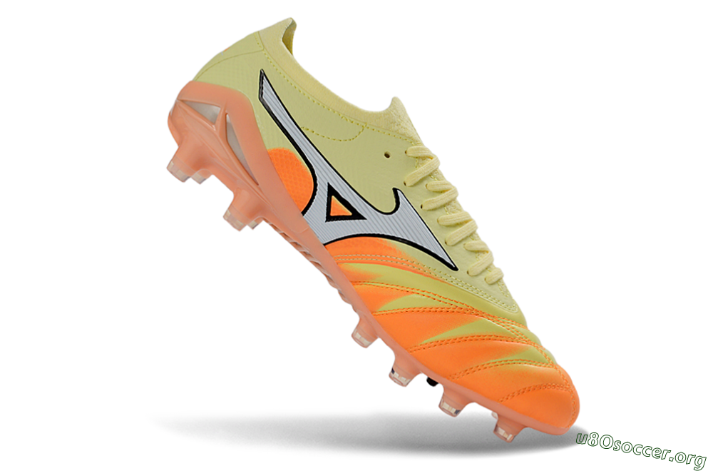 Mizuno Morelia Neo 4 FG Football Boots - Yellow/Bright Orange/Soft Pink 4