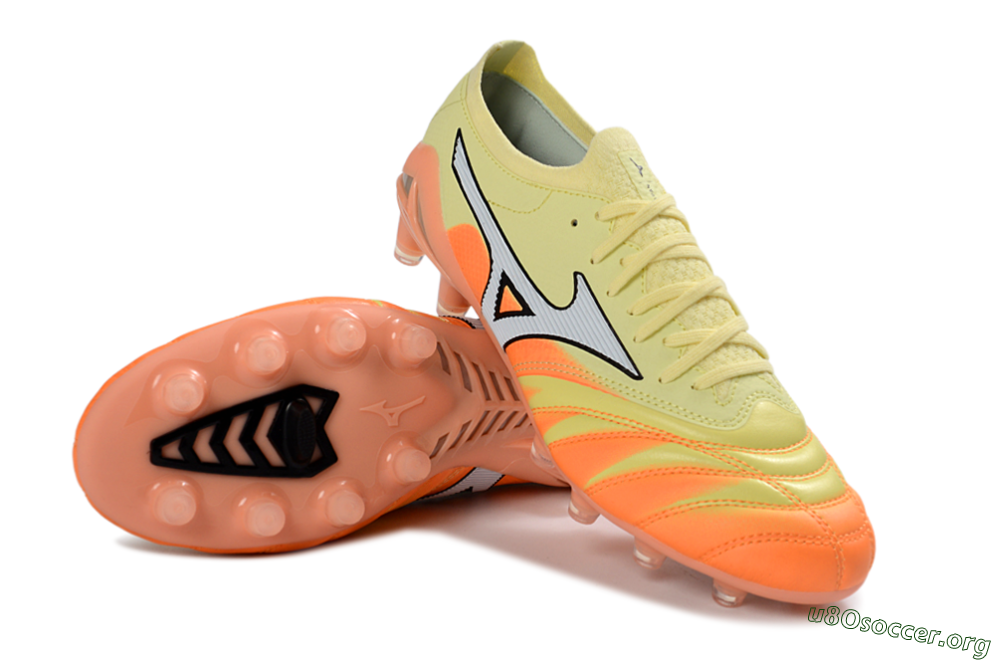 Mizuno Morelia Neo 4 FG Football Boots - Yellow/Bright Orange/Soft Pink 0