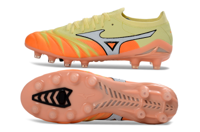 Mizuno Morelia Neo 4 FG Football Boots - Yellow/Bright Orange/Soft Pink