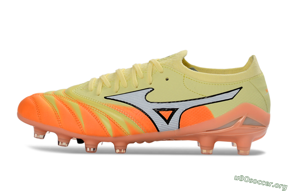 Mizuno Morelia Neo 4 FG Football Boots - Yellow/Bright Orange/Soft Pink 3