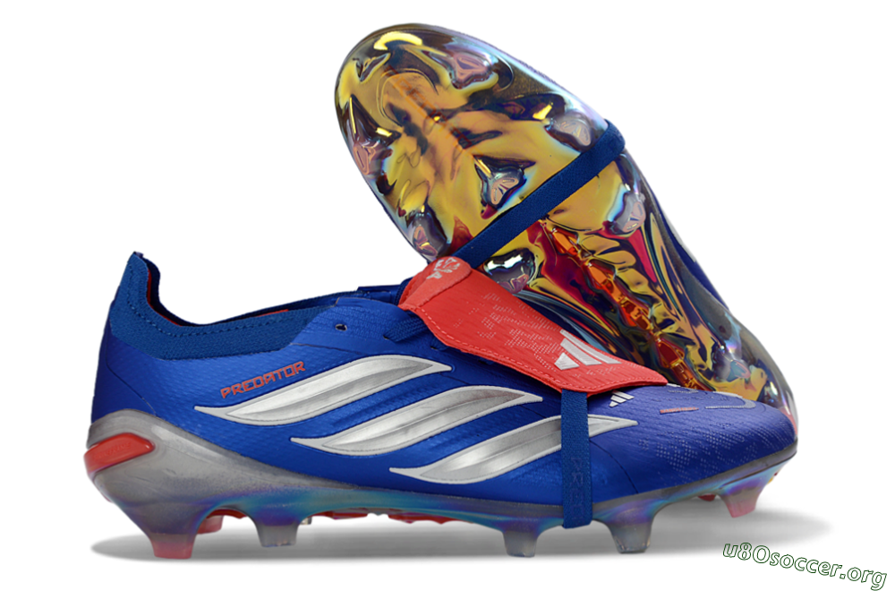Adidas Predator 26 Elite Fold-Over Tongue FG Football Boots - Blue/Vibrant Blue/Fiery Red 2