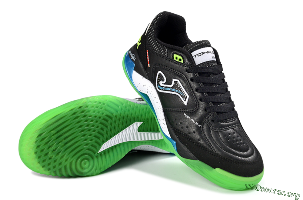 Joma Top Flex IC Football Shoes - Black/Fluorescent Green/Blue 0