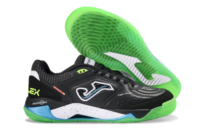 Joma Top Flex IC Football Shoes - Black/Fluorescent Green/Blue