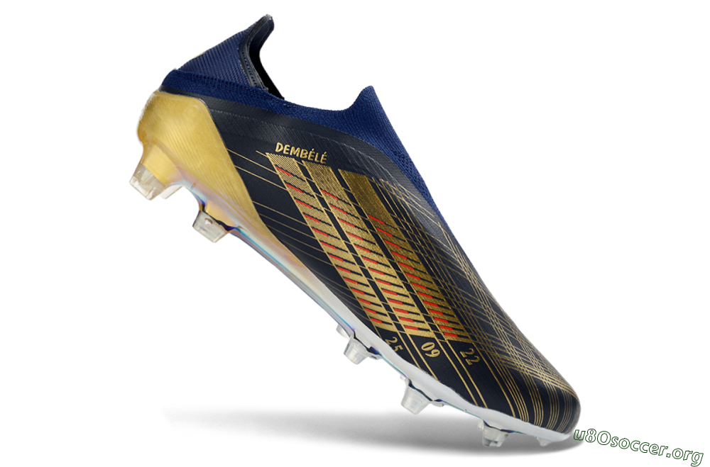 Adidas F50 Elite Laceless FG Football Boots - Navy/Gold/Crimson 4
