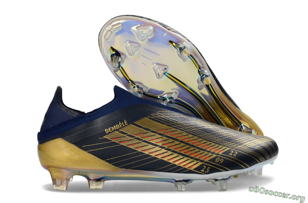 Adidas F50 Elite Laceless FG Football Boots - Navy/Gold/Crimson 2