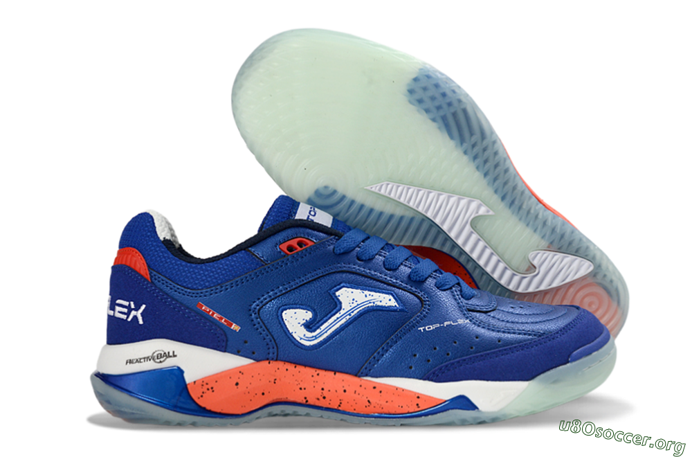 Joma Top Flex IC Football Shoes - Blue/Electric Orange/Deep Blue 2