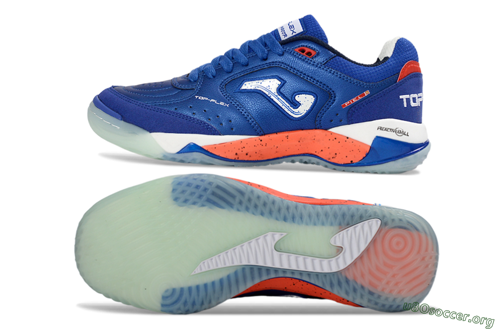 Joma Top Flex IC Football Shoes - Blue/Electric Orange/Deep Blue 1