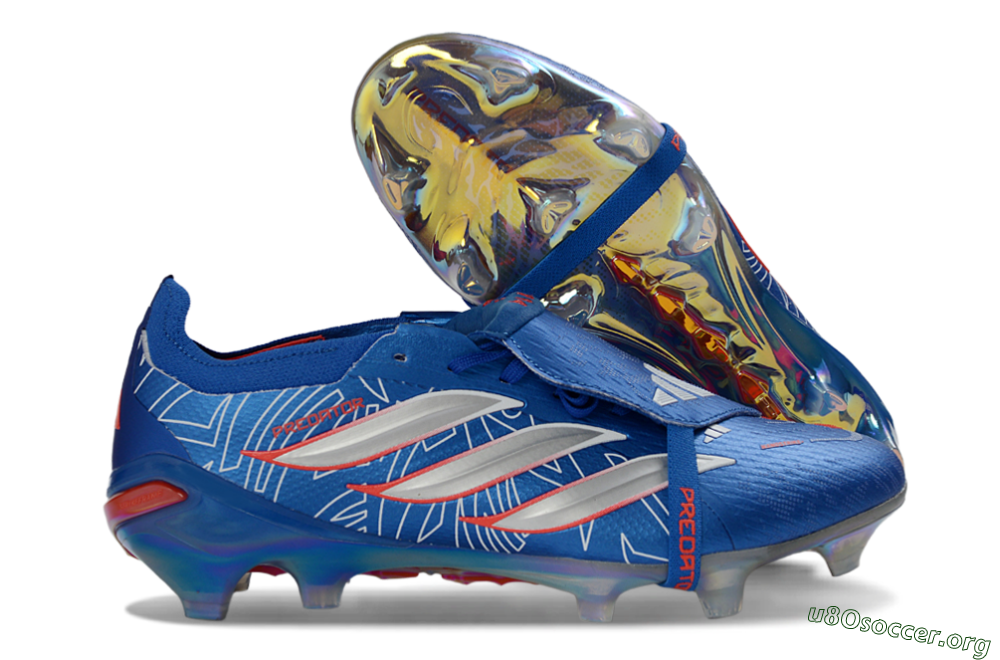 Adidas Predator 26 Elite Fold-Over Tongue FG Football Boots - Blue/Vibrant Blue/Fiery Red 2