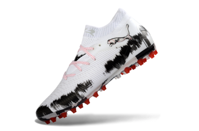 Puma Future 8 Ultimate MG Football Boots - White/Bold Red/Black Brushstroke