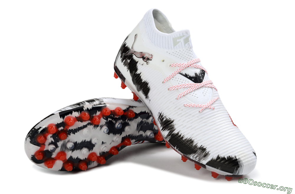 Puma Future 8 Ultimate MG Football Boots - White/Bold Red/Black Brushstroke 0