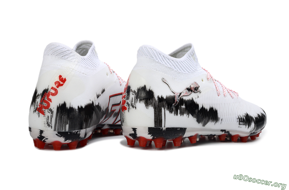 Puma Future 8 Ultimate MG Football Boots - White/Bold Red/Black Brushstroke 6