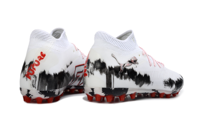 Puma Future 8 Ultimate MG Football Boots - White/Bold Red/Black Brushstroke