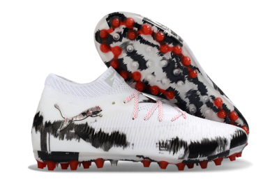 Puma Future 8 Ultimate MG Football Boots - White/Bold Red/Black Brushstroke