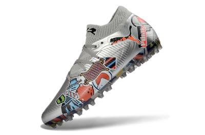 Puma Future 8 Ultimate MG Football Boots - Silver/Vibrant Multicolor/Playful Pattern
