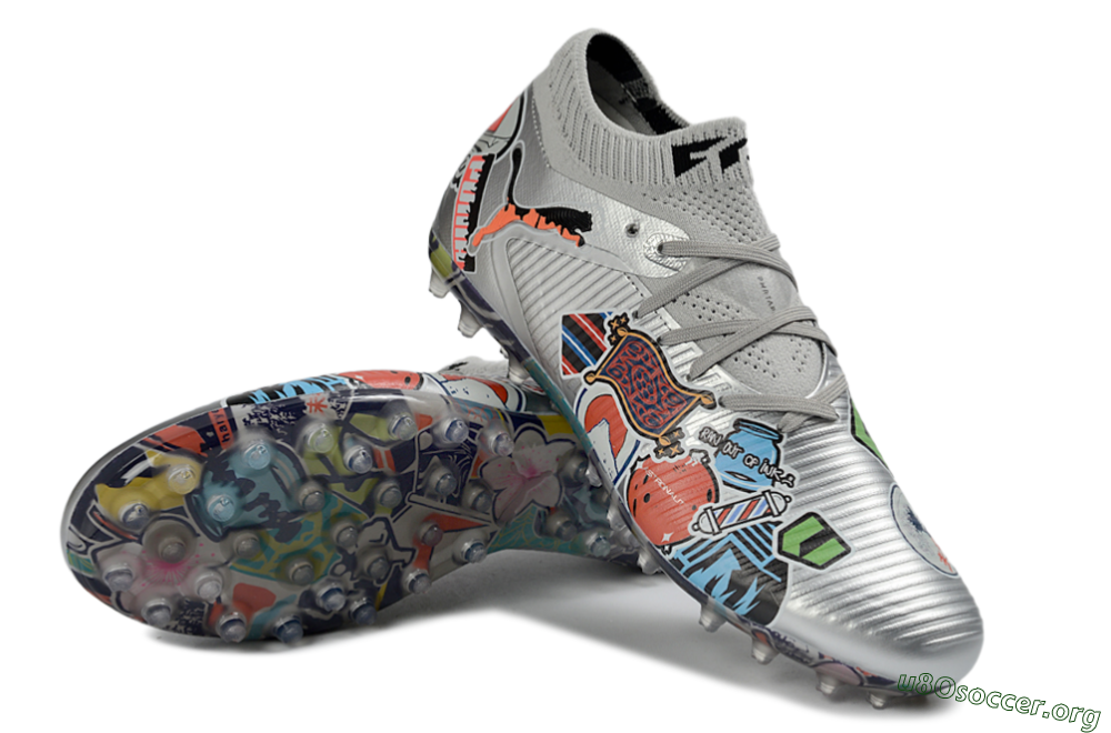 Puma Future 8 Ultimate MG Football Boots - Silver/Vibrant Multicolor/Playful Pattern 0