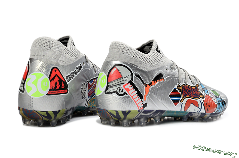 Puma Future 8 Ultimate MG Football Boots - Silver/Vibrant Multicolor/Playful Pattern 6