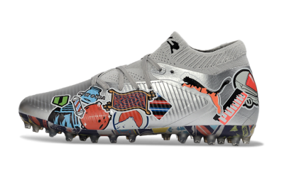 Puma Future 8 Ultimate MG Football Boots - Silver/Vibrant Multicolor/Playful Pattern