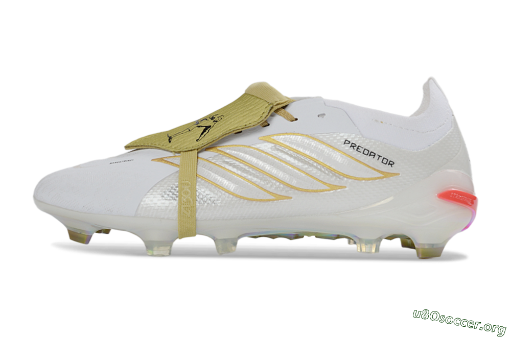 Adidas Predator 26 Elite Fold-Over Tongue FG Football Boots - White/Gold Enhancer/Reflective Shine 3