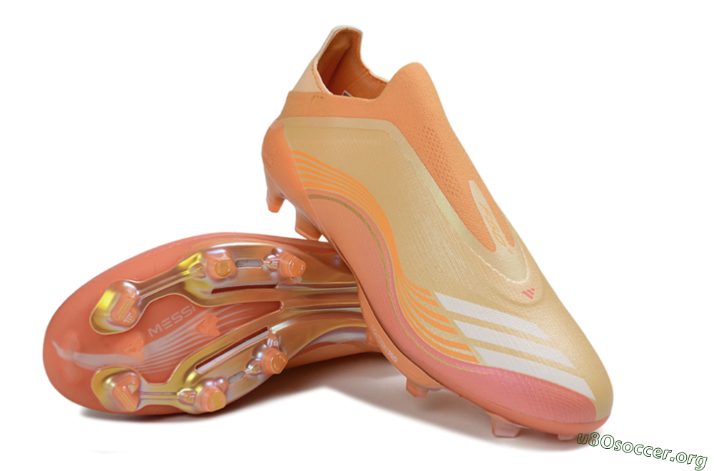 Adidas F50 Elite Lightstrike Pro Laceless FG Football Boots - Orange/Peach Burst/Sunny Glow 0