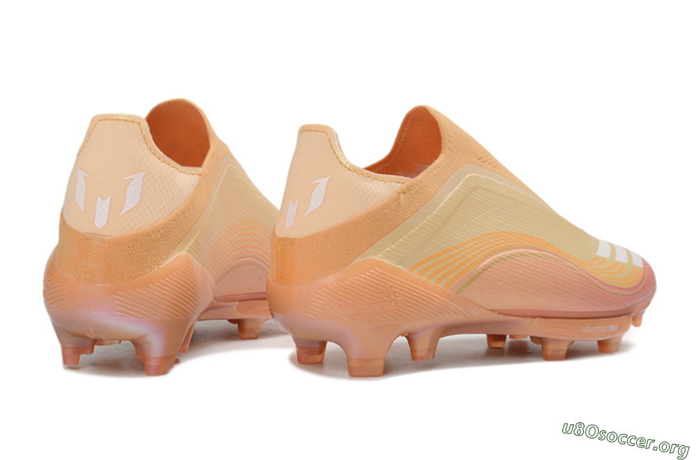 Adidas F50 Elite Lightstrike Pro Laceless FG Football Boots - Orange/Peach Burst/Sunny Glow 6