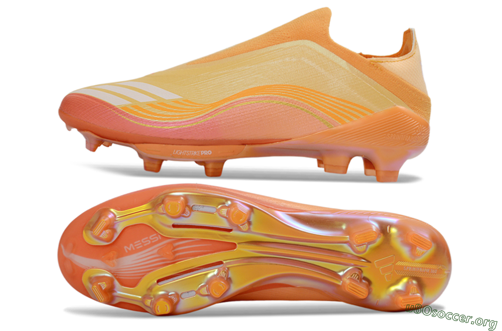 Adidas F50 Elite Lightstrike Pro Laceless FG Football Boots - Orange/Peach Burst/Sunny Glow 1