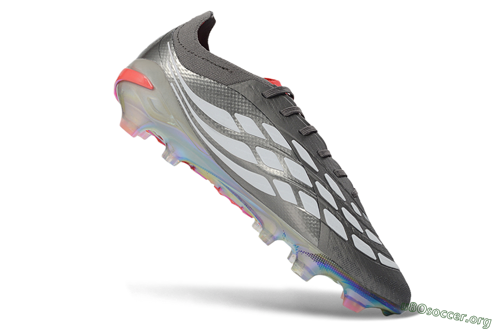 Adidas Predator 26 Elite FG Football Boots - Gray/Electric Red/Rainbow Flash 4
