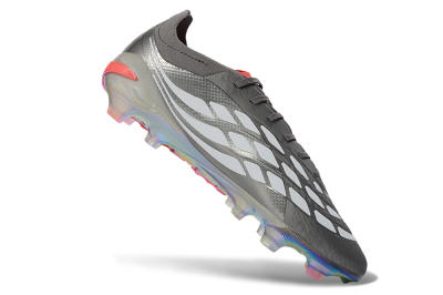 Adidas Predator 26 Elite FG Football Boots - Gray/Electric Red/Rainbow Flash
