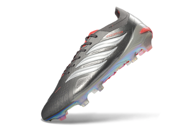 Adidas Predator 26 Elite FG Football Boots - Gray/Electric Red/Rainbow Flash
