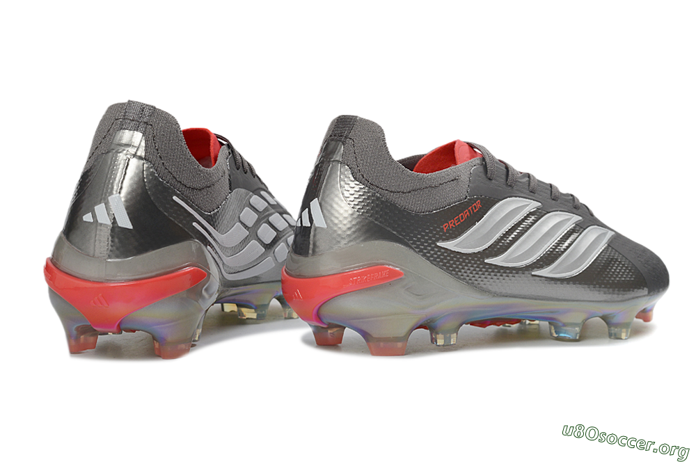 Adidas Predator 26 Elite FG Football Boots - Gray/Electric Red/Rainbow Flash 6